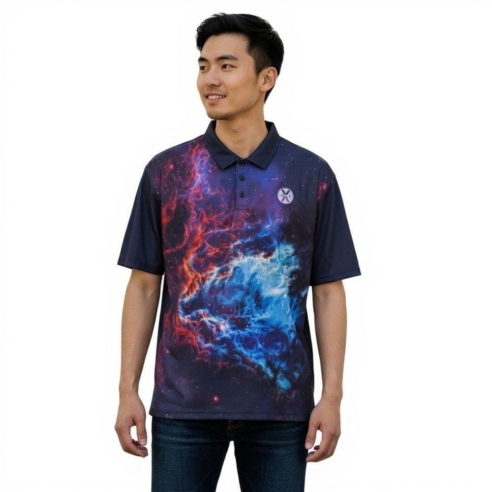 BowLifi Mens Bowling Jersey Mens 2X Galaxy Space Graphic Performance Colourful